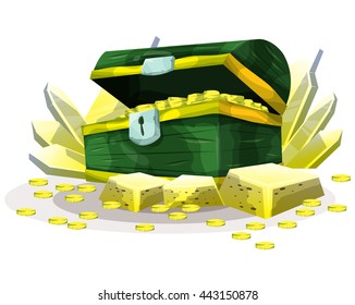 Cartoon vector treasure object for game and animation, game design asset