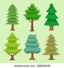 Cartoon vector trees