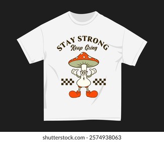 Cartoon vector t-shirt design, Inspirational quotes graphic t-shirt for print. Clothing design for print. Vintage Ruberhose t shirt design