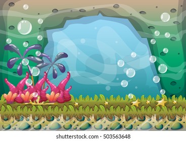 cartoon vector underwater background with separated layers for game art and animation game design asset in 2d graphic