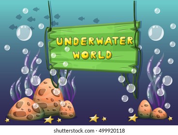 cartoon vector underwater objects with separated layers for game art and animation game design asset in 2d graphic