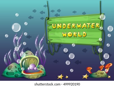 cartoon vector underwater objects with separated layers for game art and animation game design asset in 2d graphic