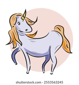 Cartoon Vector unicorn Illustration and drawing