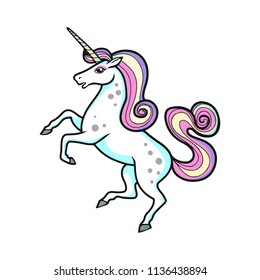 cartoon vector unihorn illustration pop art style 