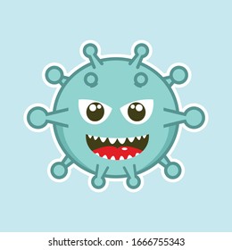 cartoon vector of viruses and corona bacteria