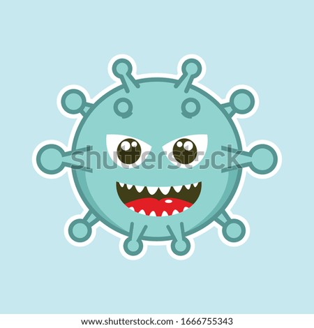 cartoon vector of viruses and corona bacteria
