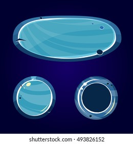 Cartoon vector winter game buttons and panel. Winter Game.