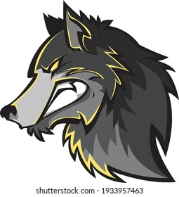 cartoon vector wolf mascot , sport mascot