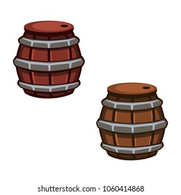 Cartoon vector wood barrels icon