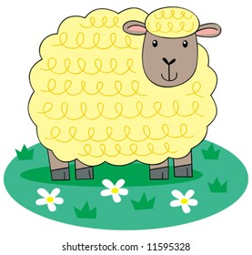 Cartoon vector woolly sheep