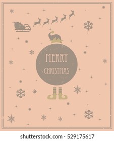 Cartoon vector Xmas card 2/ Editable Eps10.