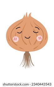 Cartoon vegetable character sticker. Funny emoticon in flat style. Food emoji. Funny vegetable characters isolated on white background, Cute and funny fruit set vector illustration
