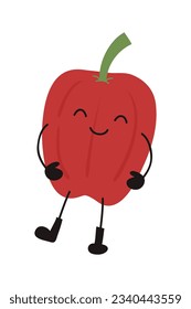 Cartoon vegetable character sticker. Funny emoticon in flat style. Food emoji. Funny vegetable characters isolated on white background, Cute and funny fruit set vector illustration