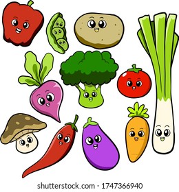Cartoon Vegetable Cute kids artwork
