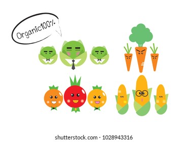 Cartoon vegetable and fruit organic Collection-Vector EPS10.