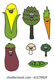 Cartoon vegetable group