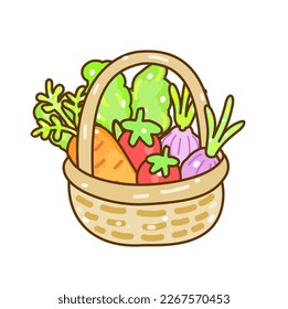 Cartoon Vegetable on White Background.