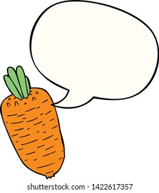 huerta de dibujos animados con burbuja de habla