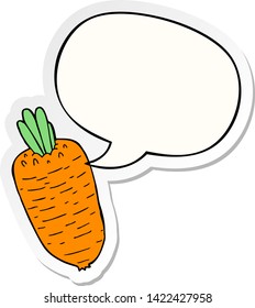 cartoon vegetable with speech bubble sticker