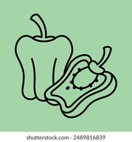 Cartoon Vegetable Vector Design. Vegetables food cute art outline