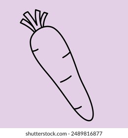 Cartoon Vegetable Vector Design. Vegetables food cute art outline
