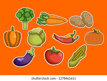 Cartoon Vegetable Vector Illustration