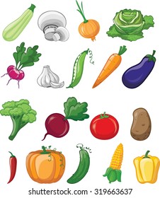 Cartoon vegetables