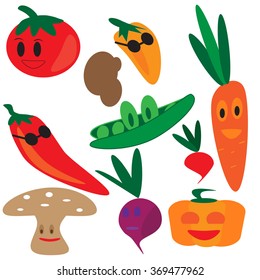 Cartoon vegetables
