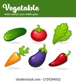 cartoon vegetables, mobile  game asset