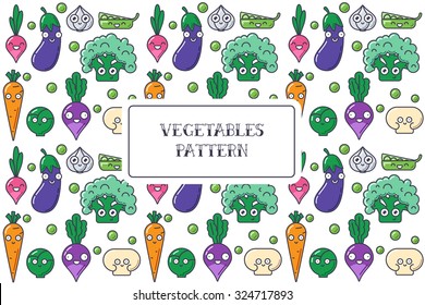 Cartoon vegetables pattern flat