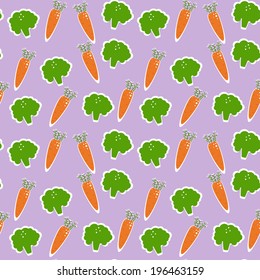 Cartoon vegetables seamless pattern