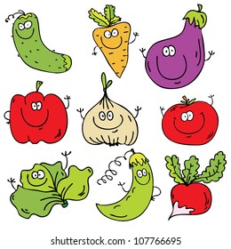 Conjunto de legumes de animação