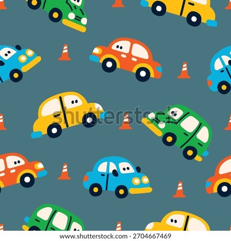 Cartoon Vehicle Pattern Background for Children’s Designs 