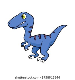 Cartoon Velociraptor Dinosaur Vector Illustration