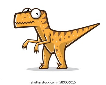 cartoon velociraptor was standing with two legs