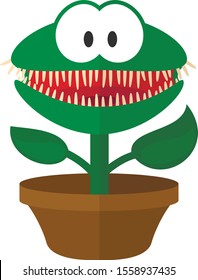 Cartoon Venus Flyеtrap. Flat cartoon web icon