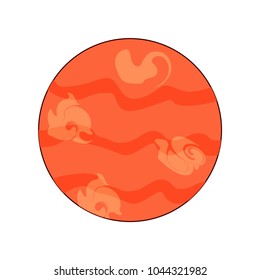  Cartoon venus planet. Vector illustration isolated on white background.