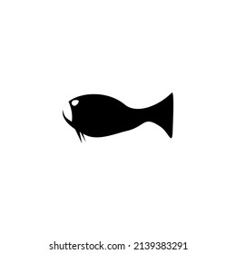 cartoon version of black fish icon on a white background