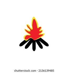 cartoon version of the bonfire icon on a white background