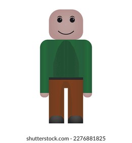 A cartoon version of the man. Vector illustration