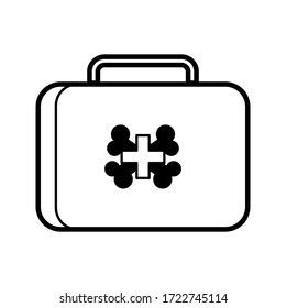 Cartoon Vet Briefcase Icon Vector
