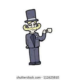 cartoon victorian man with big mustache