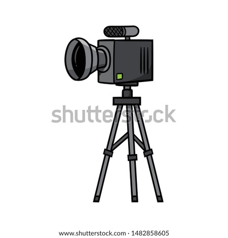 Cartoon Video Camera on Tripod