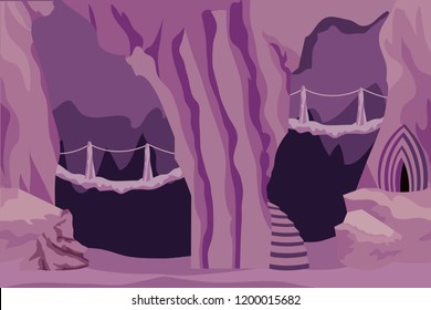 Cartoon Video Game Asset Background Cave Stock Vector Royalty Free 1200015682