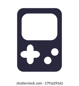 Cartoon-Videospiel-tragbares Konsolenspielzeug für kleine Kinder zum Spielen, Silhouette-Symbol, Vektorgrafik