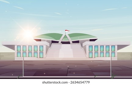 Cartoon view of the Indonesian House of Representatives Building