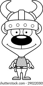 A cartoon Viking bear smiling.