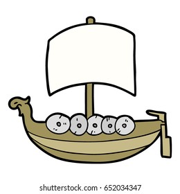 cartoon viking boat
