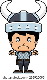 A cartoon Viking boy looking angry.