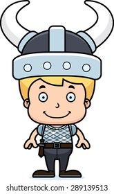 A cartoon Viking boy smiling.